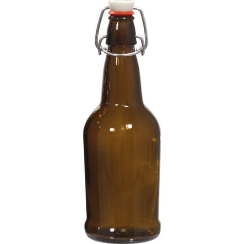 EZ Cap Swing Top Bottles - 16 oz Amber - Case of 12