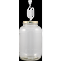 Glass Jar Fermenter Kit - 1 Gallon - Lug Finish Metal Lid - Airlock