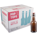 Pop Cultures PopTops Swing Top Bottles - 16 oz Amber - Case of 12